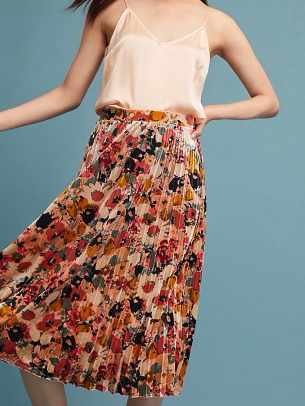 Maeve Anthropologie Floral Velvet Skirt - EUC